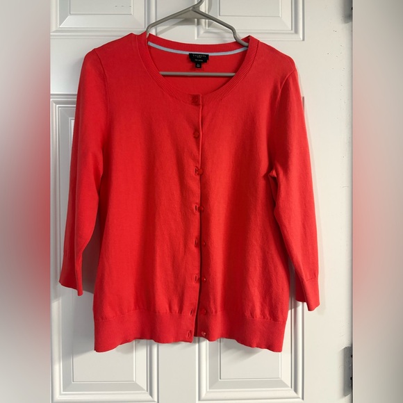 Talbots Sweaters - Talbots Vibrant Red Pima Cotton Cardigan✨